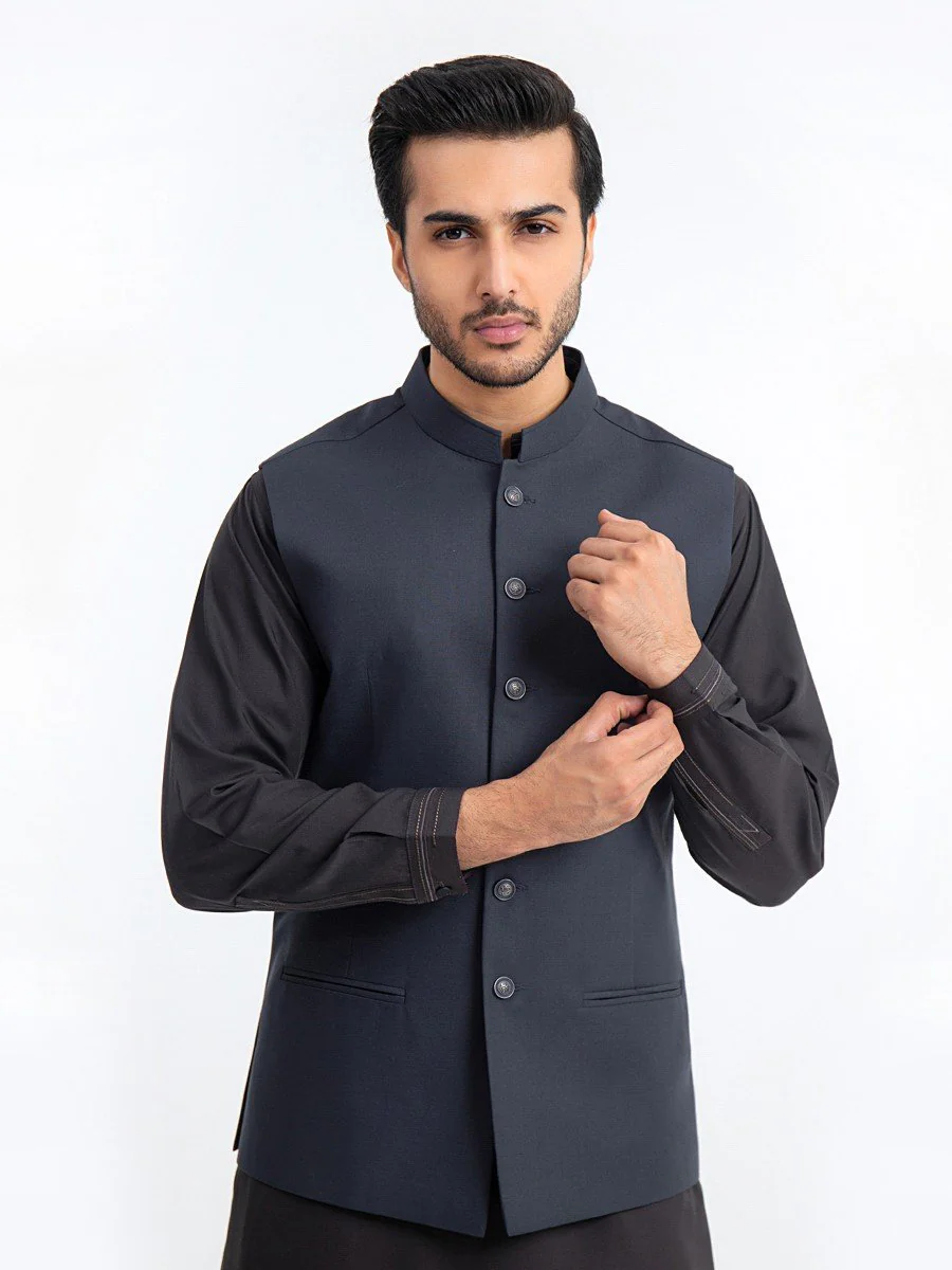 Men's Grey Waist Coat - EMTWC23-35893 - Image 4