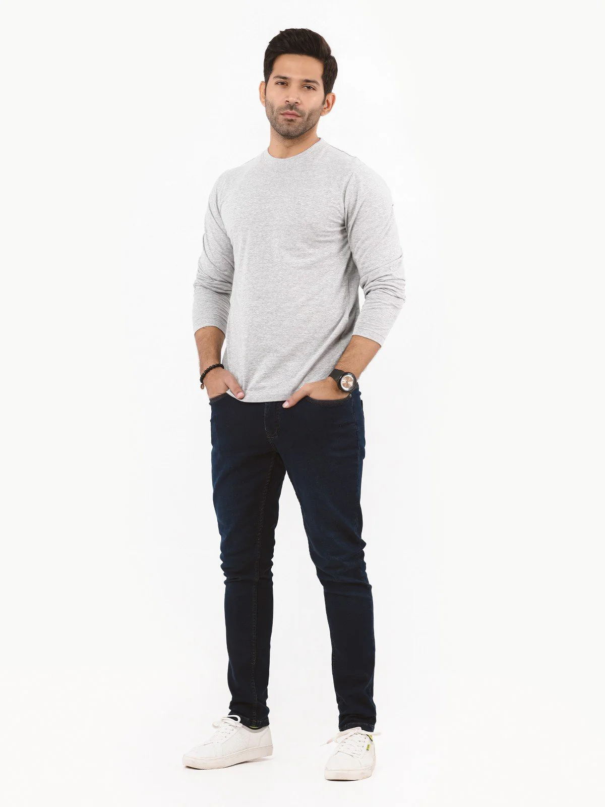 Men's Heather Grey Basic Tee - EMTBF22-003 - Image 2