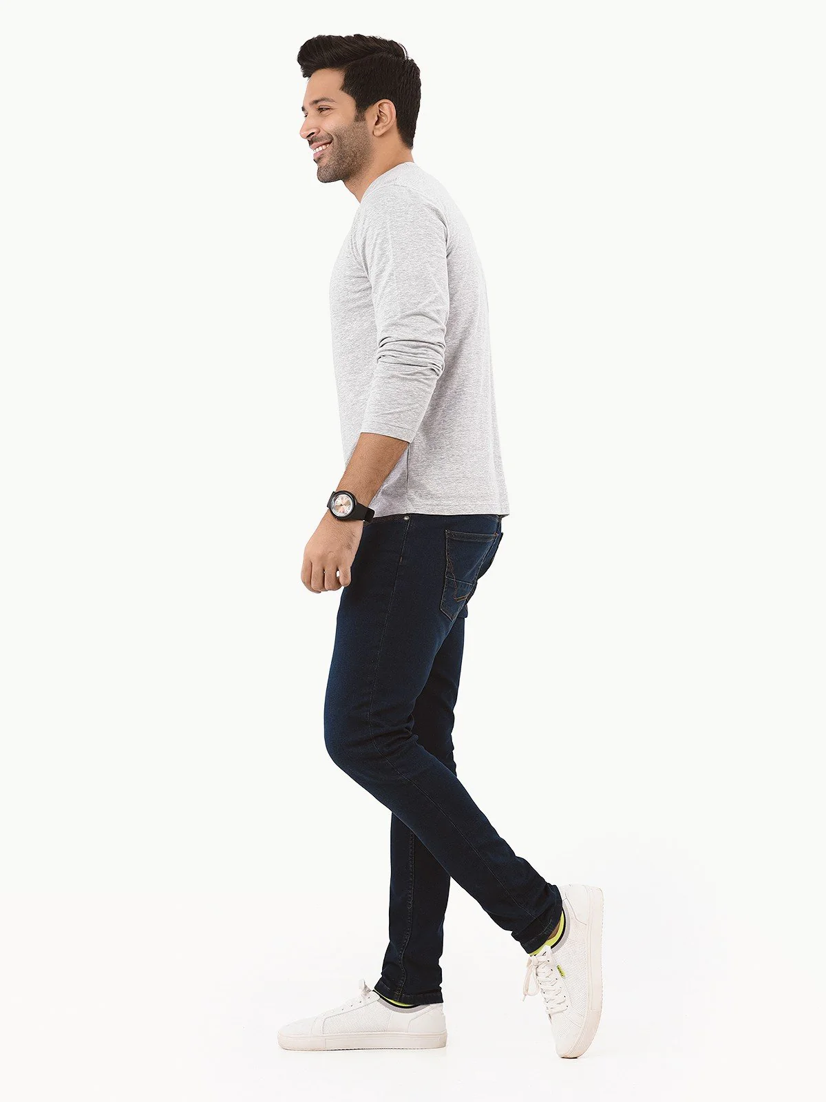 Men's Heather Grey Basic Tee - EMTBF22-003 - Image 3