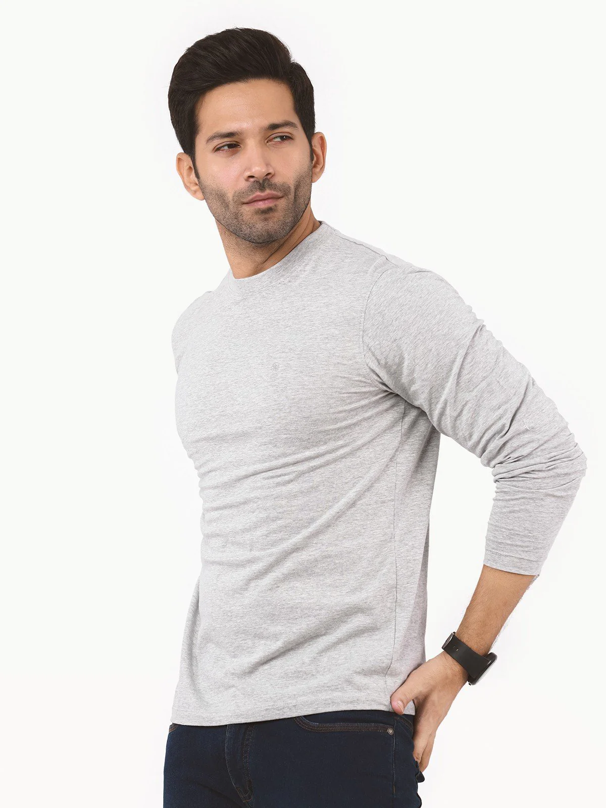 Men's Heather Grey Basic Tee - EMTBF22-003 - Image 4