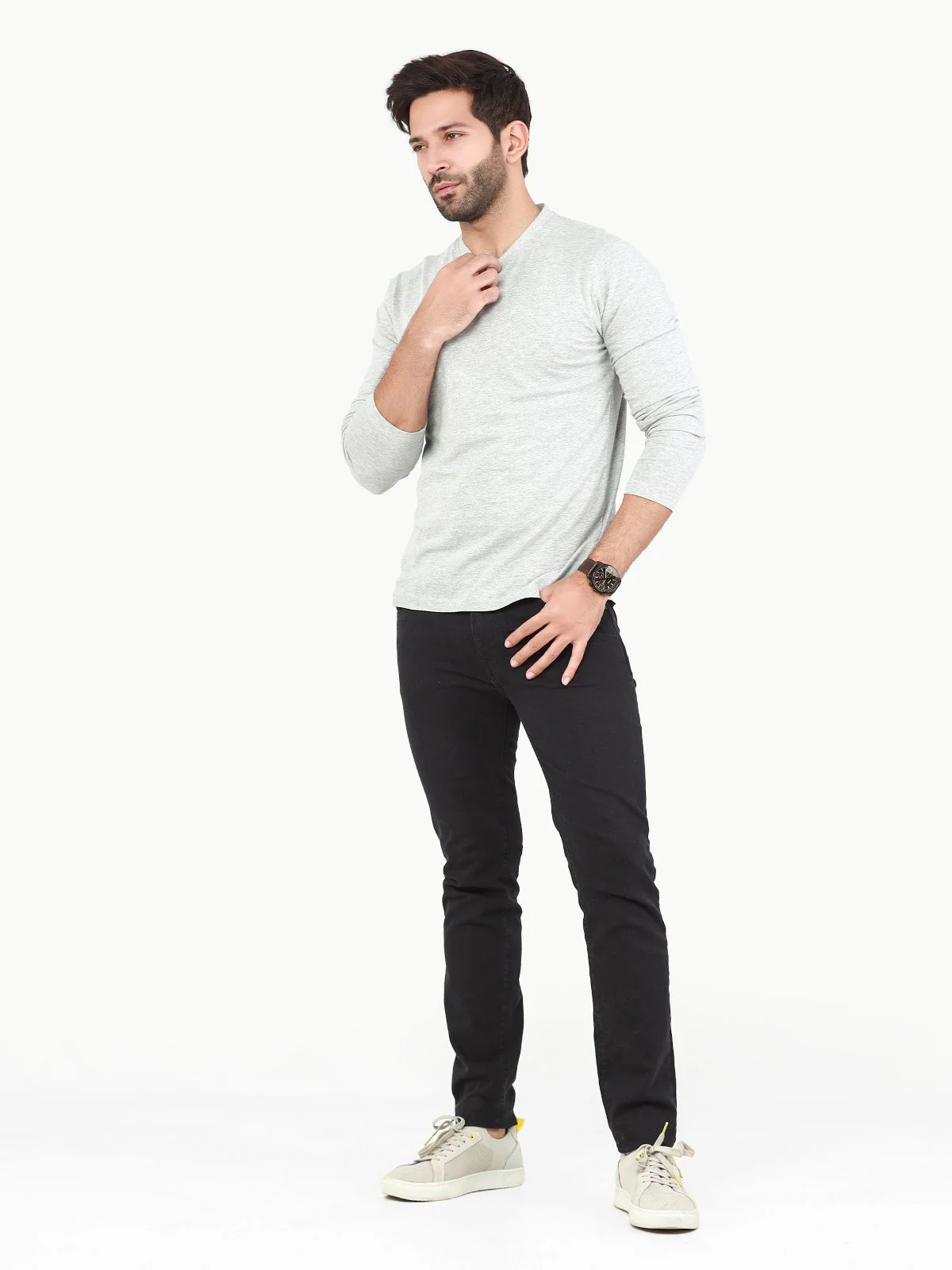 Men's Heather Grey Basic Tee - EMTBF22-010 - Image 2