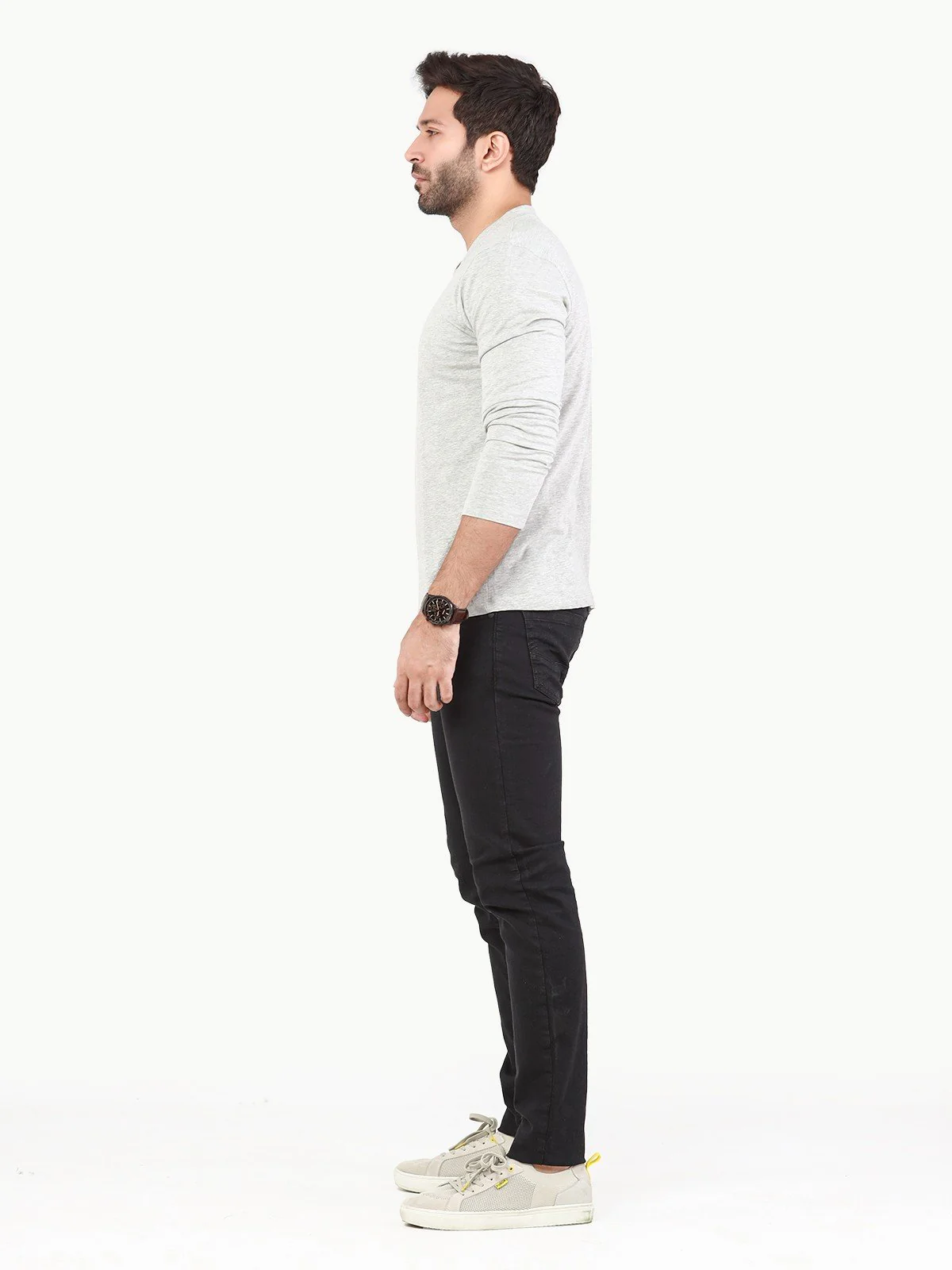 Men's Heather Grey Basic Tee - EMTBF22-010 - Image 3