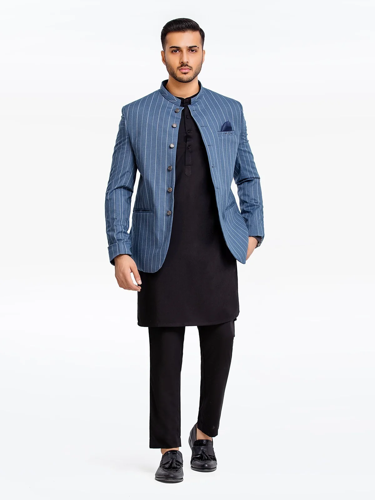 Men's Indigo Prince Coat - EMTPC22-013 - Image 3
