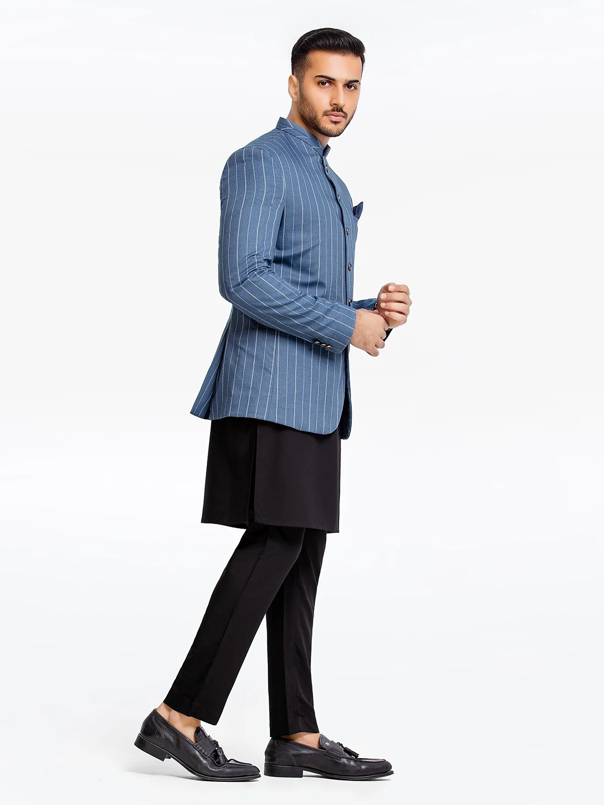 Men's Indigo Prince Coat - EMTPC22-013 - Image 4