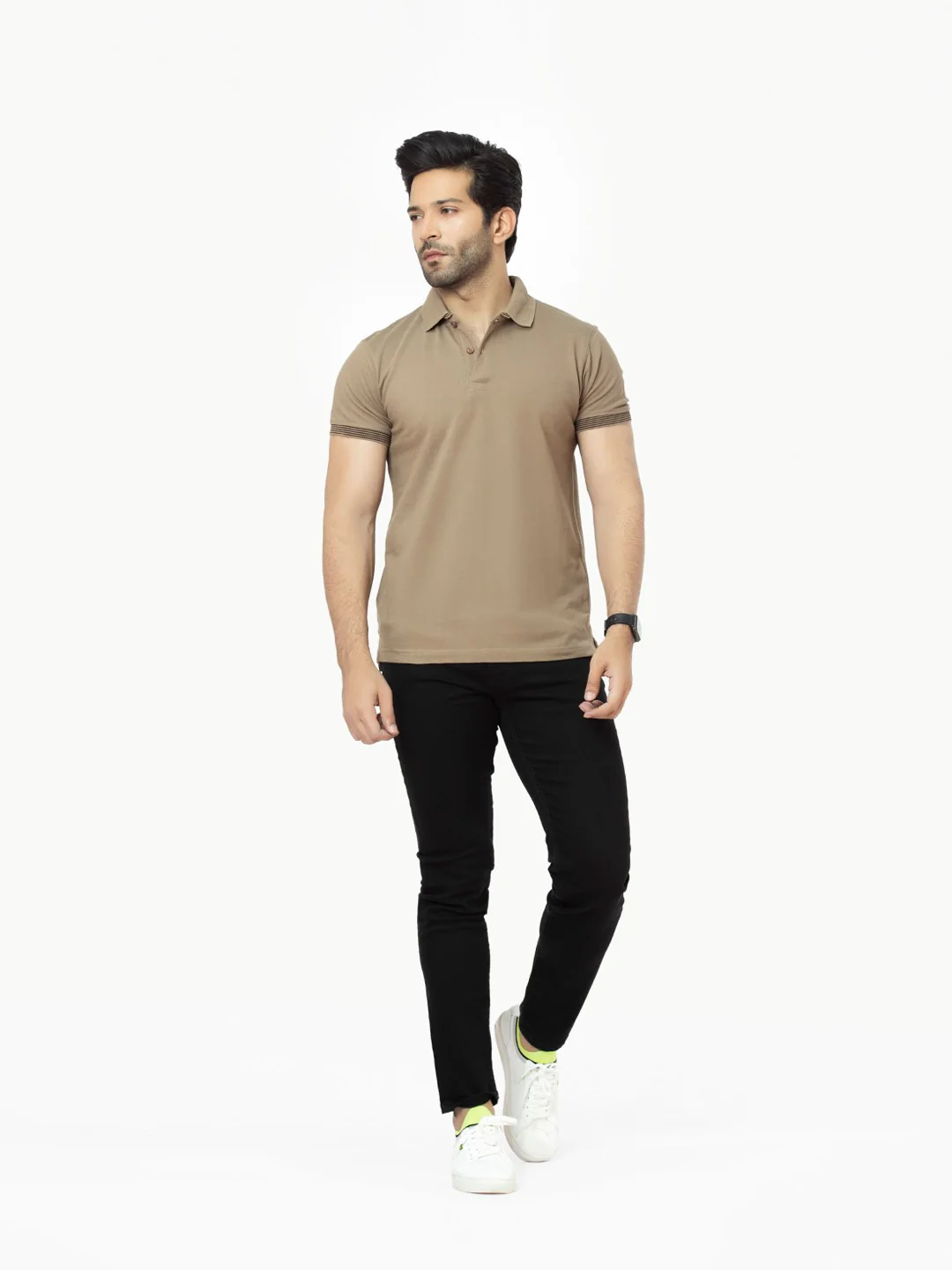 Men's Khaki Polo Shirt - EMTPS19-061 - Image 2
