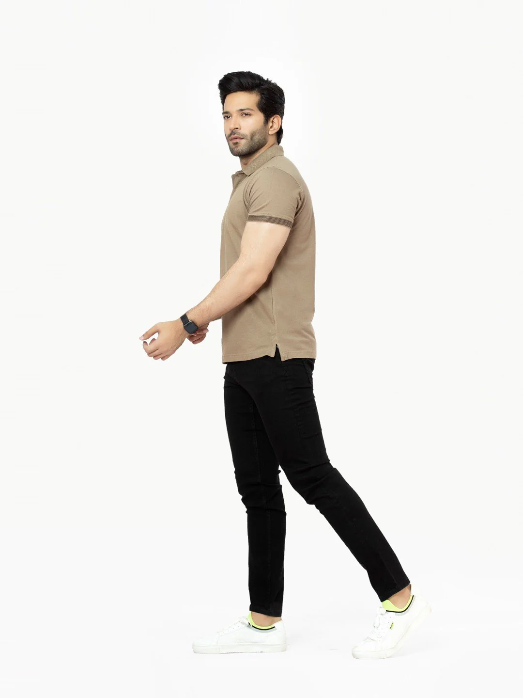 Men's Khaki Polo Shirt - EMTPS19-061 - Image 3
