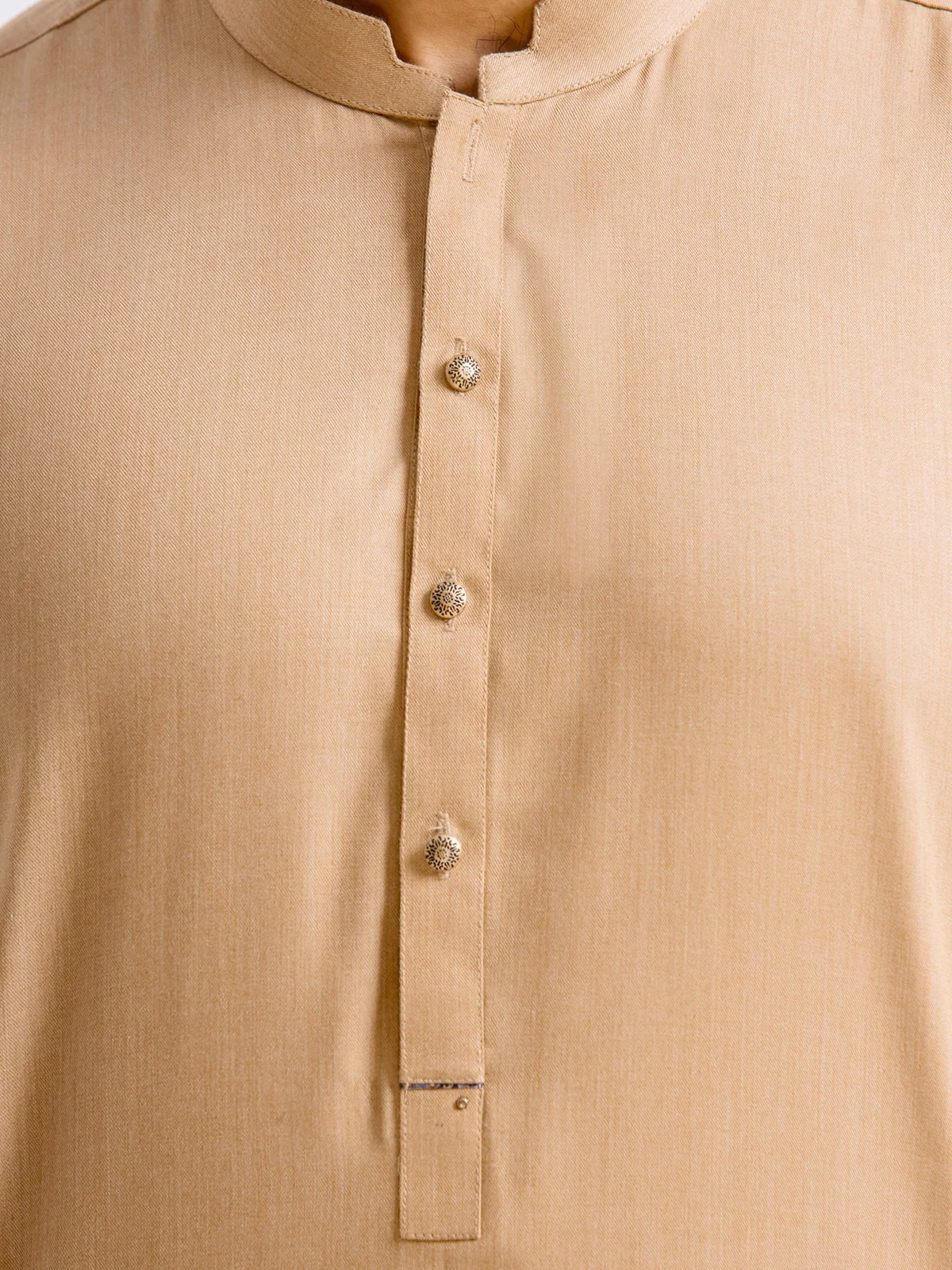 Men's Khaki Shalwar Kameez - EMTSW23-99373 - Image 4