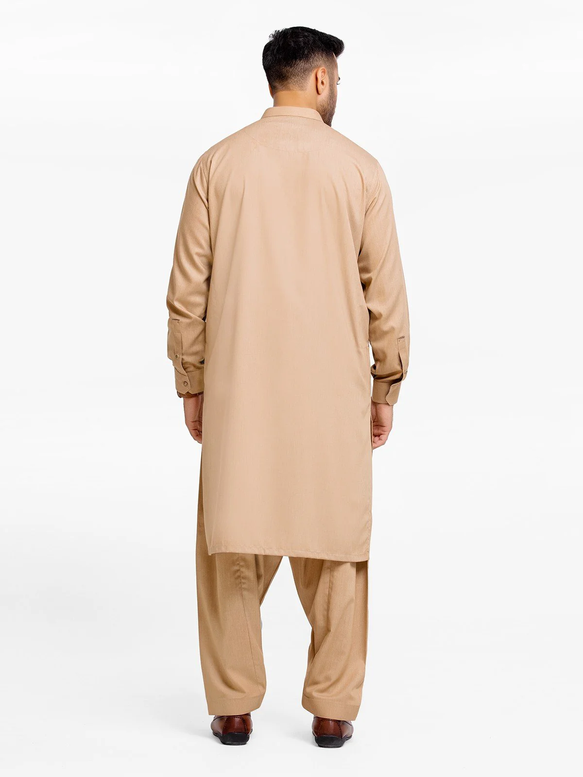 Men's Khaki Shalwar Kameez - EMTSW23-99373 - Image 5