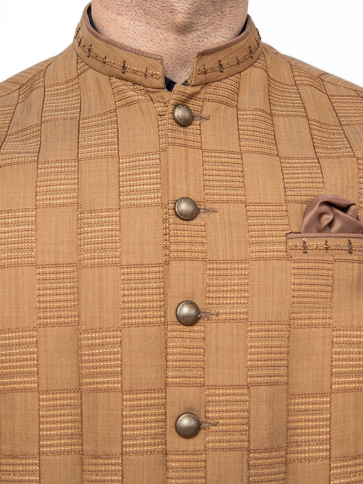 Men's Khaki Waist Coat Ceremonial - EMTWCC21-104 - Image 4