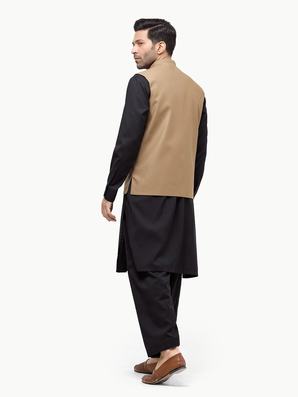 Men's Khaki Waist Coat - EMTWC23-35869 - Image 3