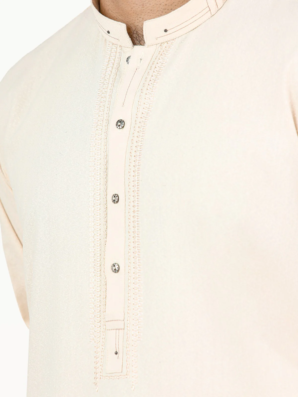 Men's Light Beige Shalwar Kameez - EMTKS22S-40948 - Image 3