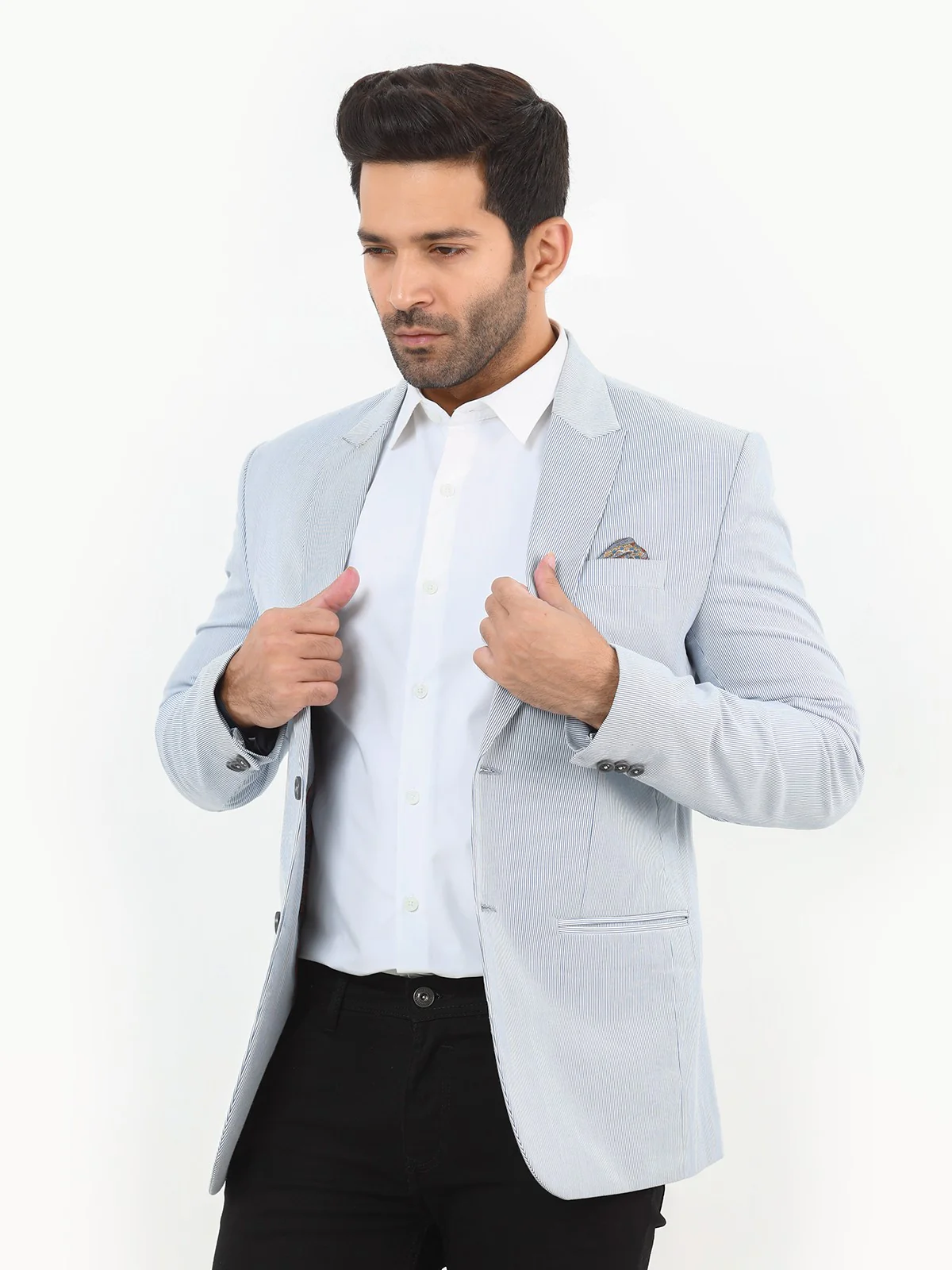 Men's Light Blue Blazer - EMTB22W-6770 - Image 2