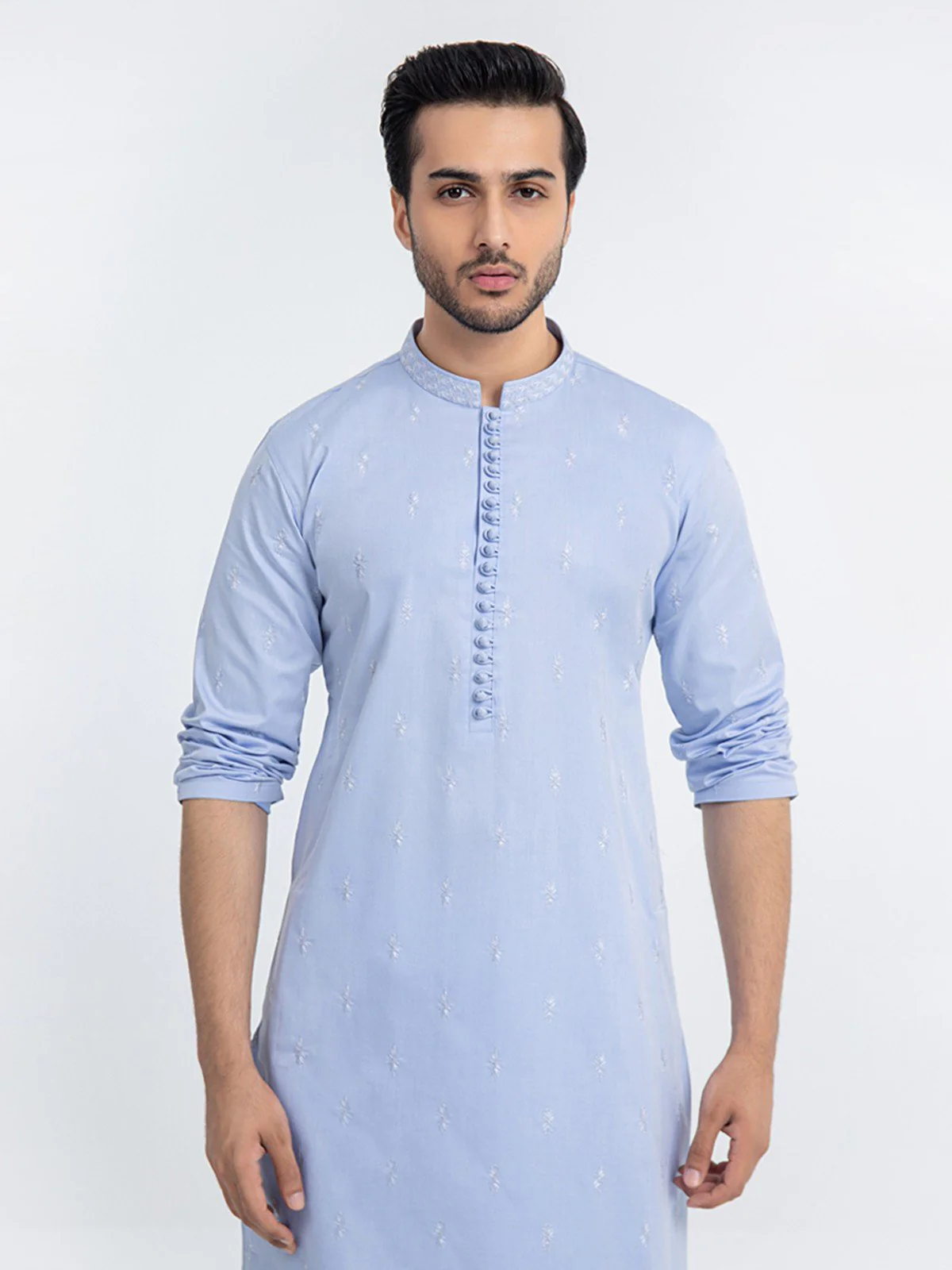 Men's Light Blue Kurta Ceremonial - EMTKC22-075 - Image 4