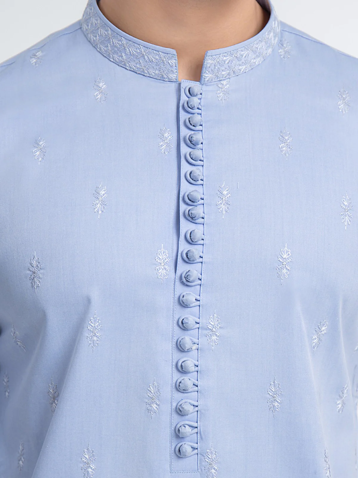 Men's Light Blue Kurta Ceremonial - EMTKC22-075 - Image 5