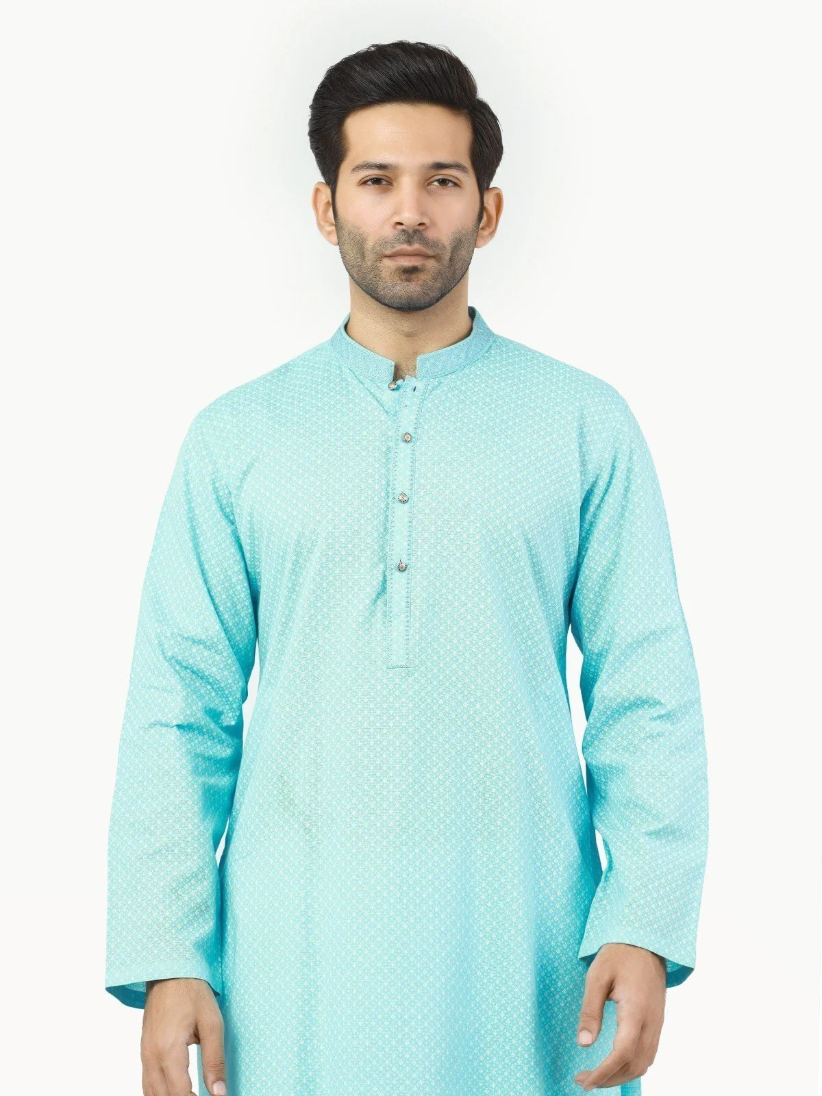 Men's Light Blue Kurta - EMTK22-99237 - Image 4