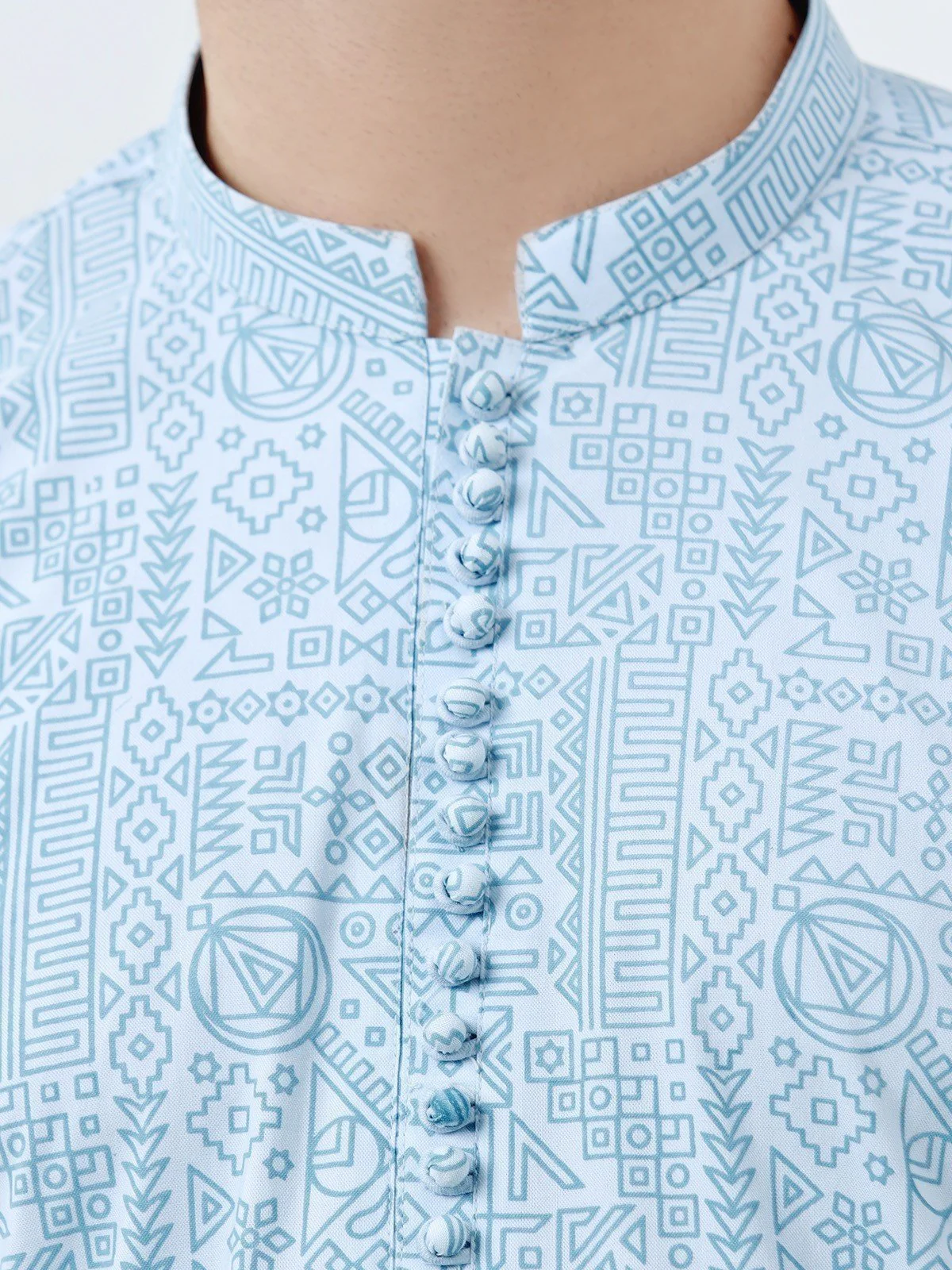 Men's Light Blue Kurta - EMTK22-99267 - Image 3
