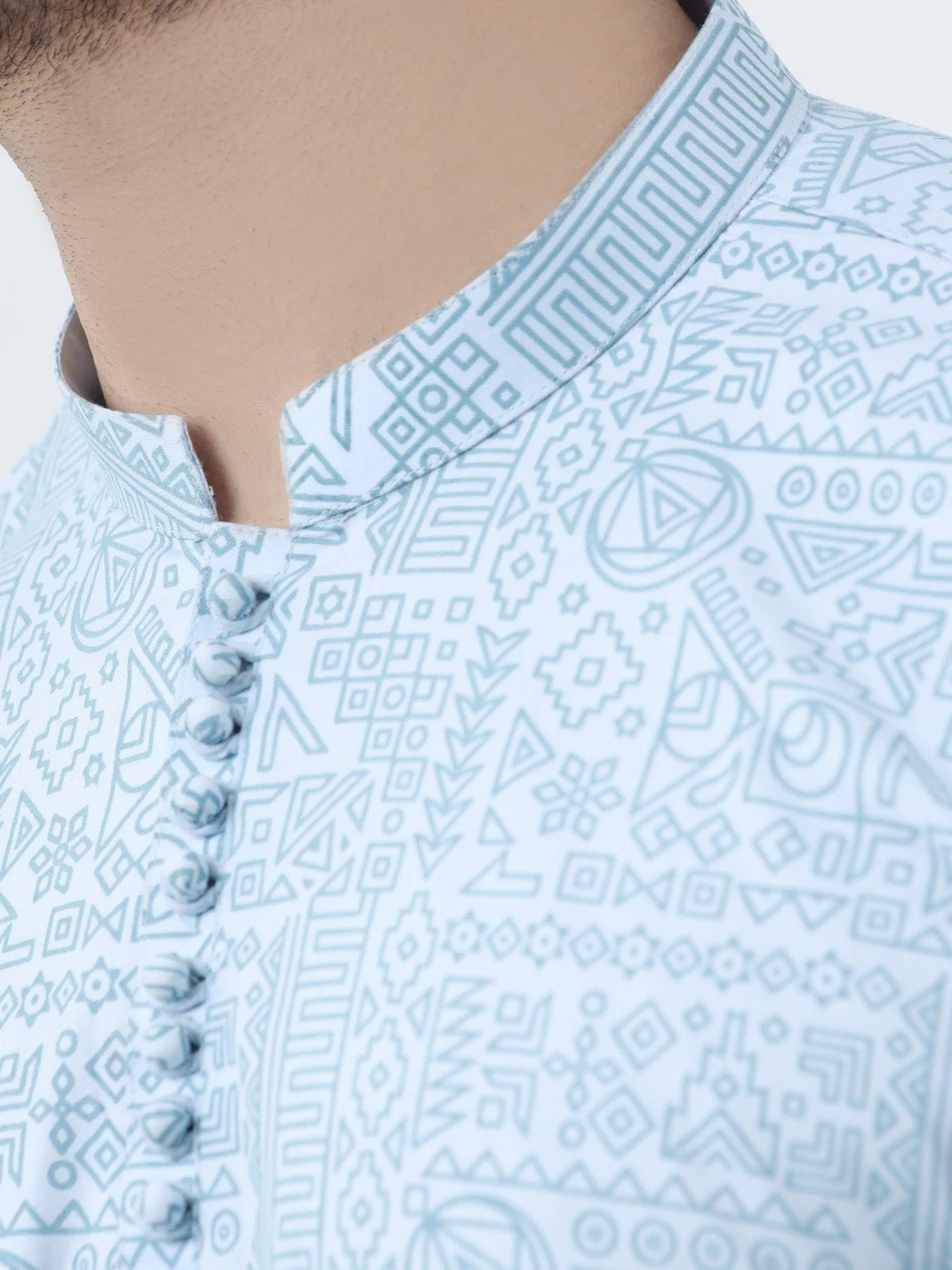 Men's Light Blue Kurta - EMTK22-99267 - Image 4