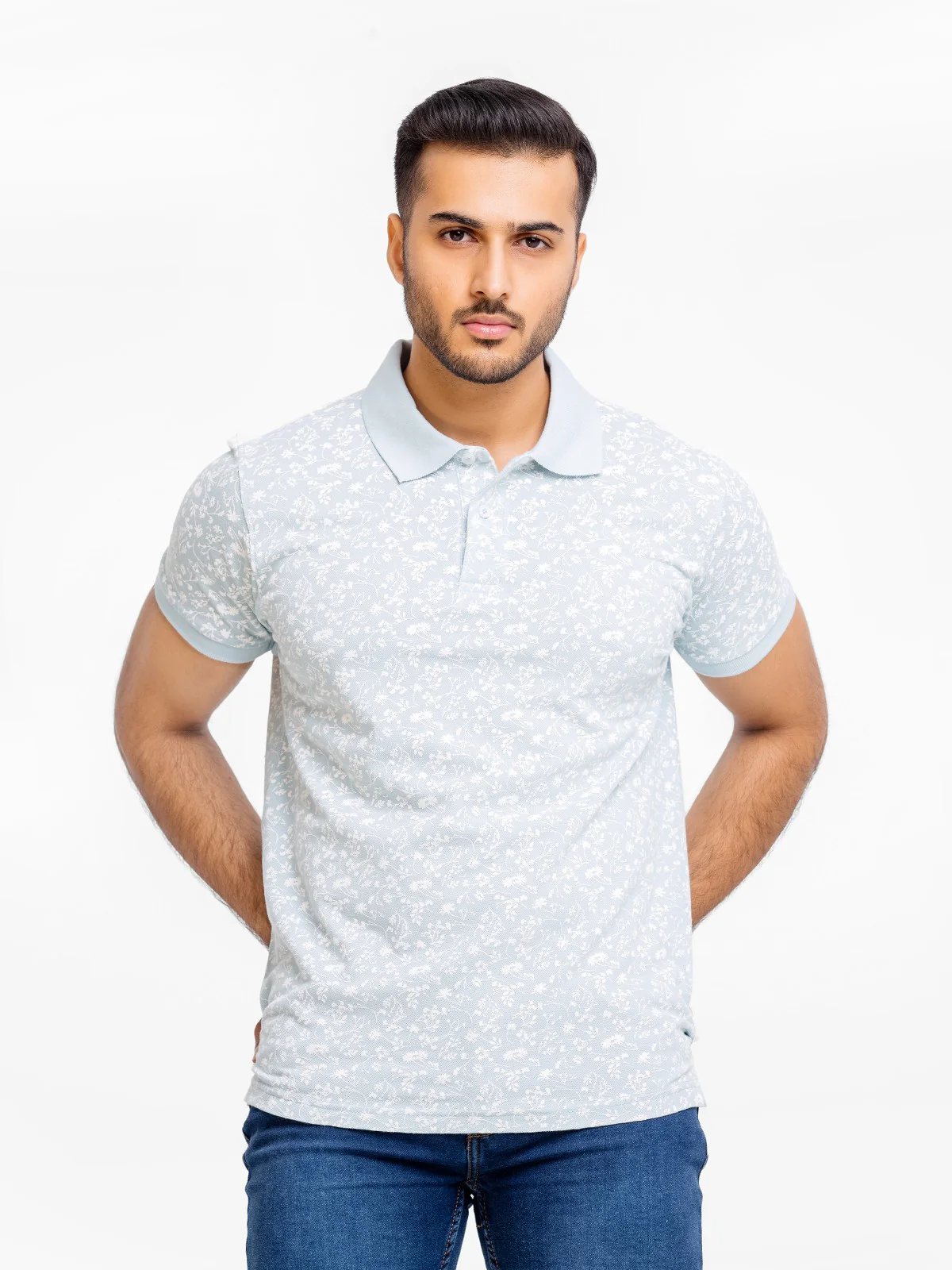 Men's Light Blue Polo Shirt - EMTPS23-030 - Image 4