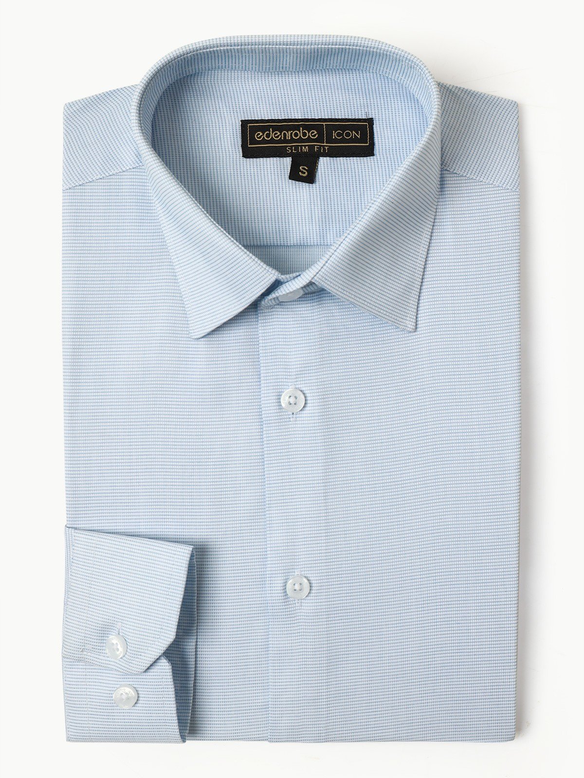 Men's Light Blue Textured Shirt - EMTSI22-50245