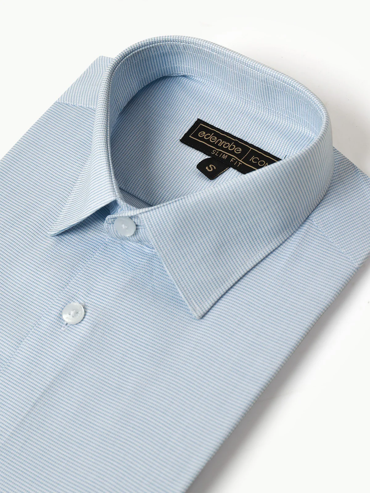 Men's Light Blue Textured Shirt - EMTSI22-50245 - Image 3