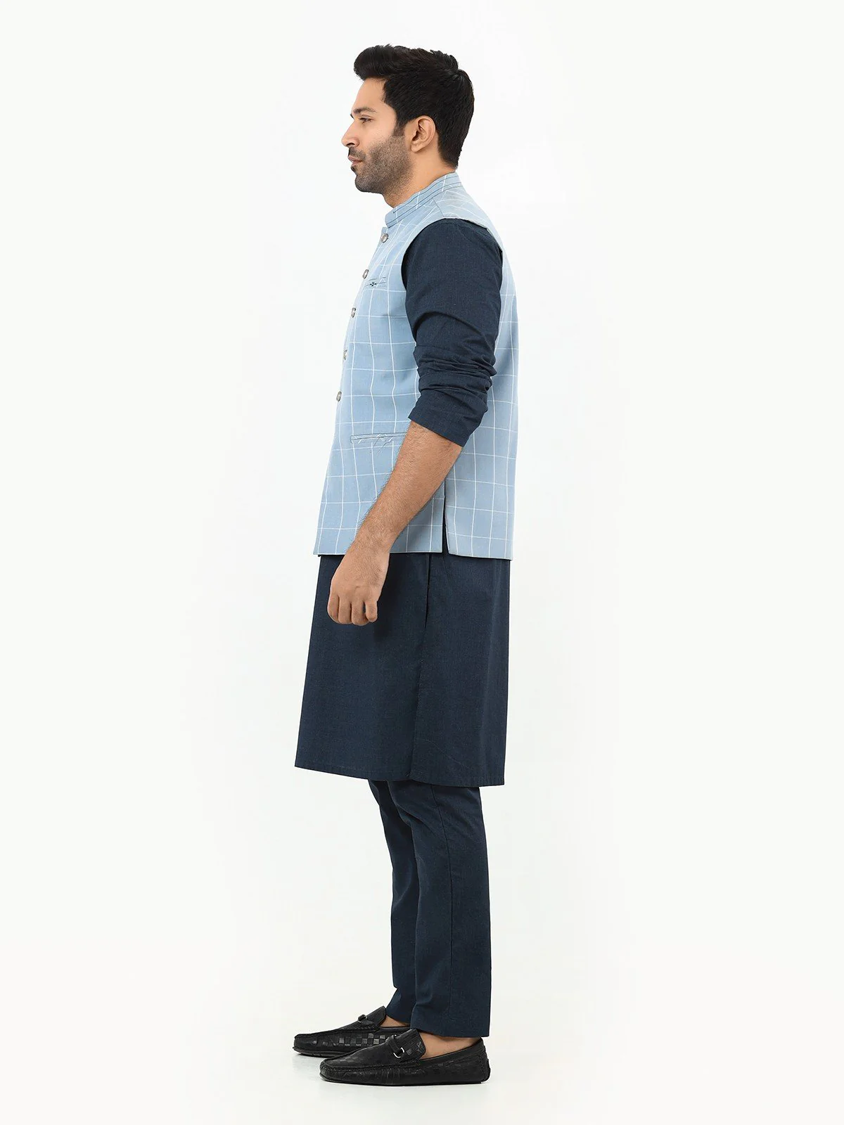 Men's Light Blue Waist Coat - EMTWC22-35793 - Image 3