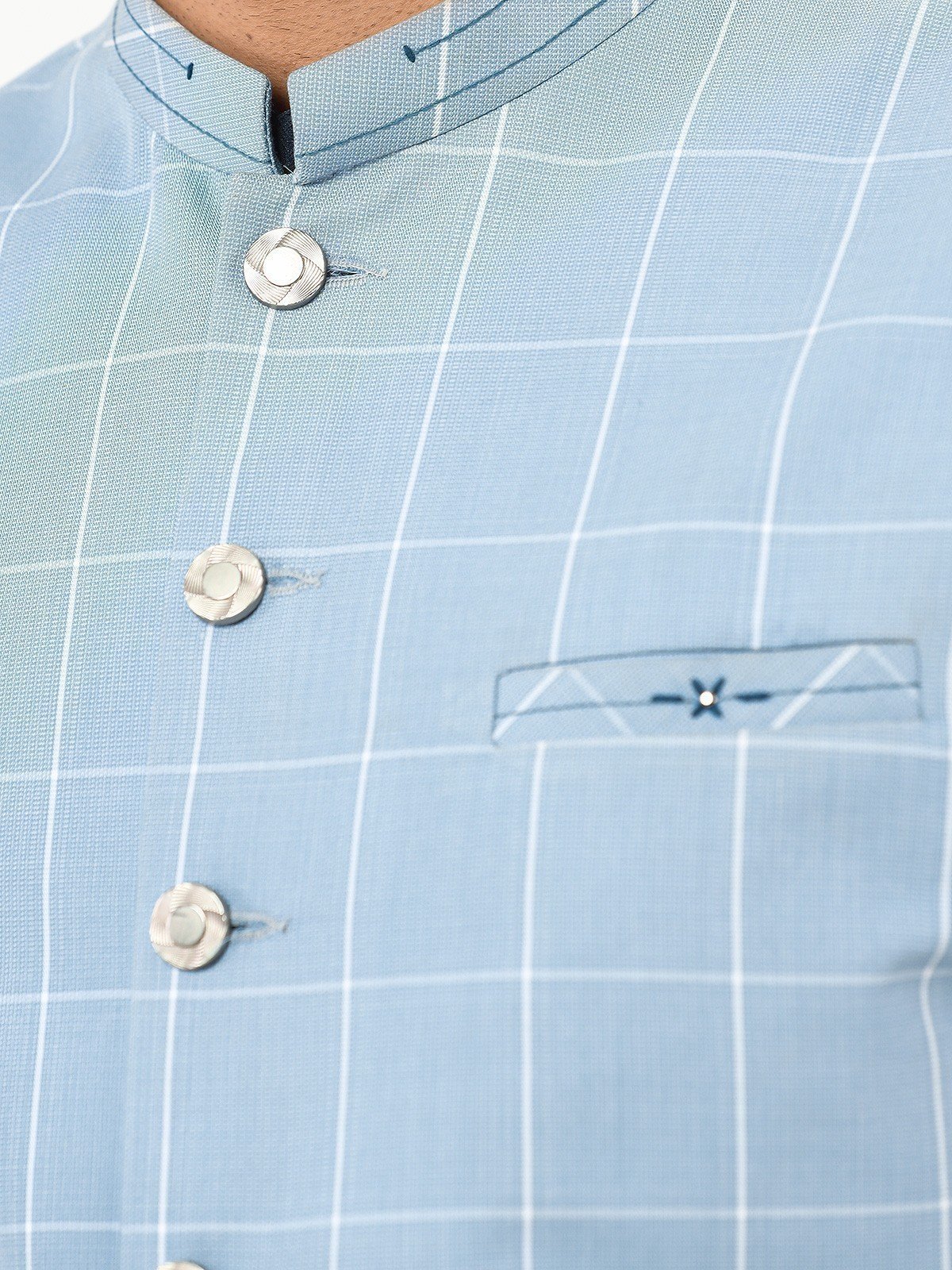Men's Light Blue Waist Coat - EMTWC22-35793 - Image 5