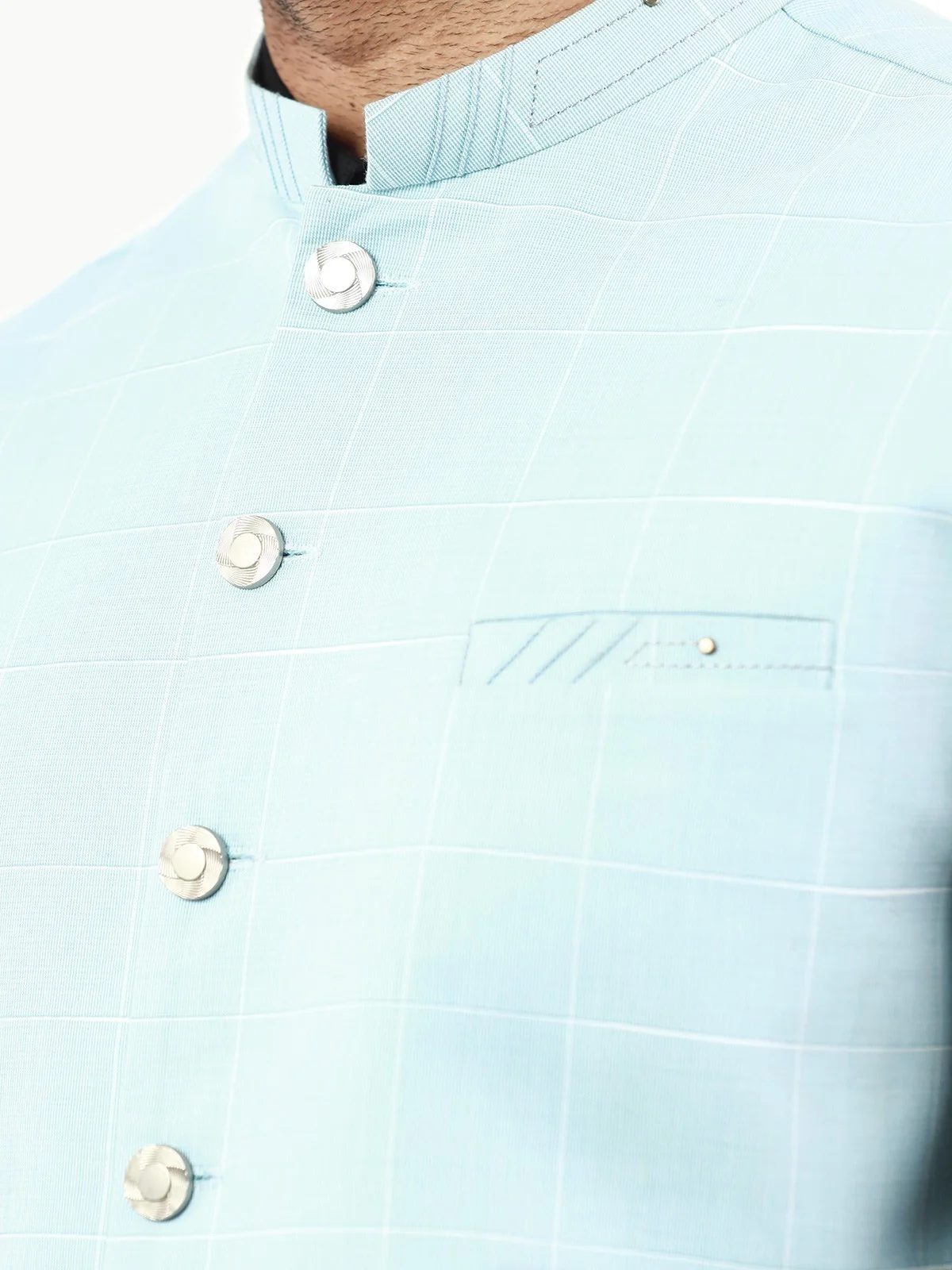 Men's Light Blue Waist Coat - EMTWC22-35809 - Image 3