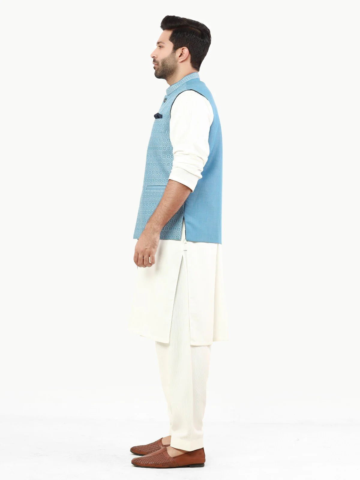 Men's Light Blue Waist Coat - EMTWC22-35811 - Image 3