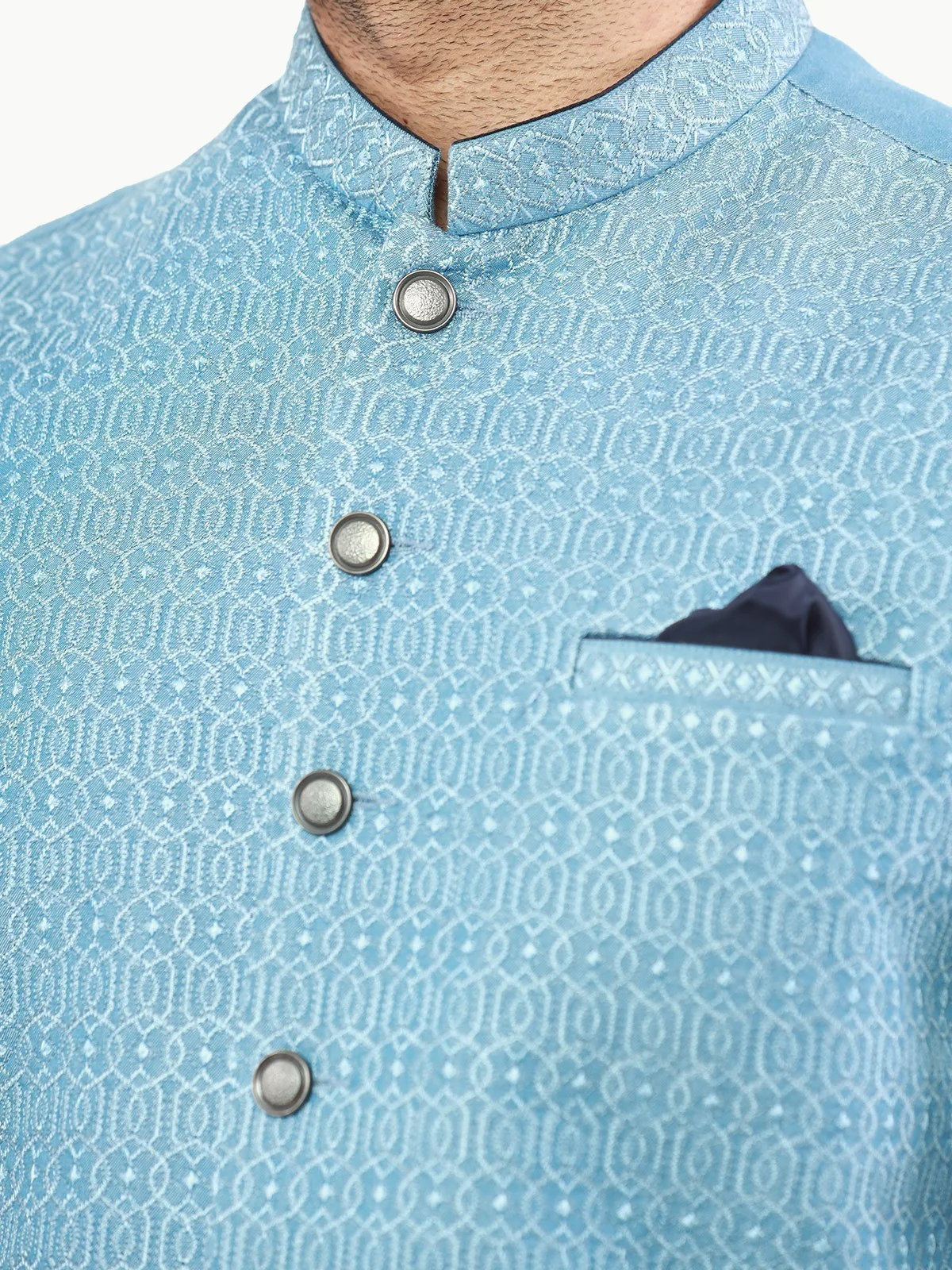 Men's Light Blue Waist Coat - EMTWC22-35811 - Image 4