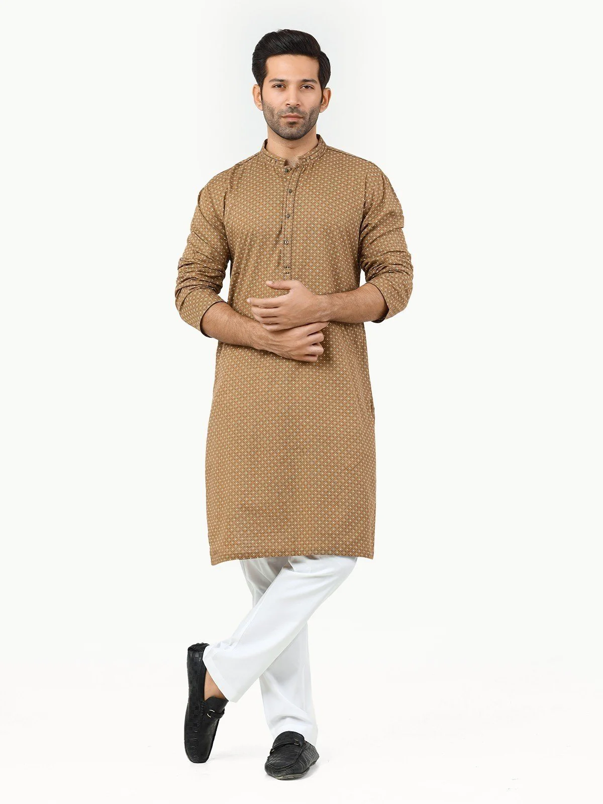 Men's Light Brown Kurta - EMTK22-99225