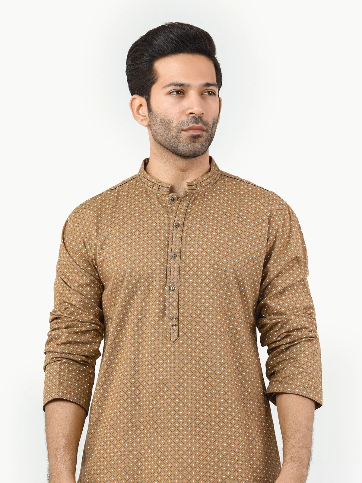 Men's Light Brown Kurta - EMTK22-99225 - Image 2