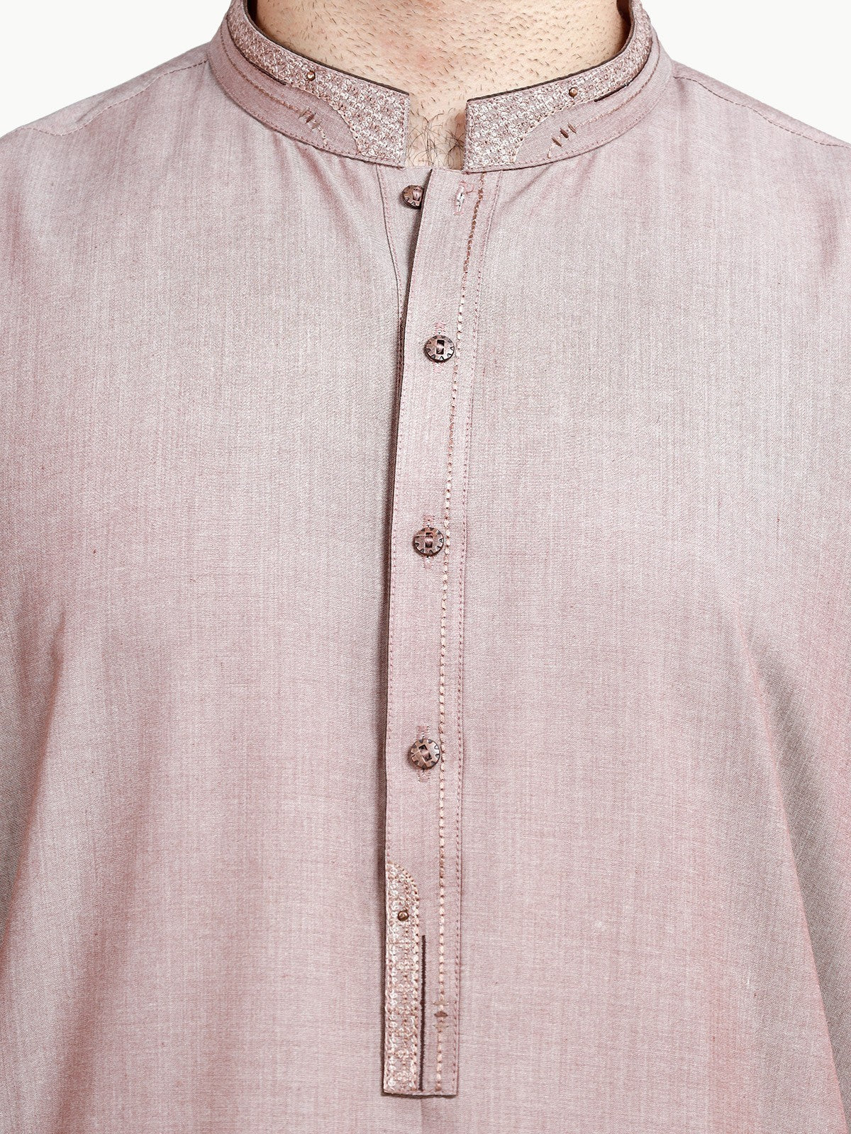 Men's Light Brown Shalwar Kameez - EMTKS22S-40949 - Image 4