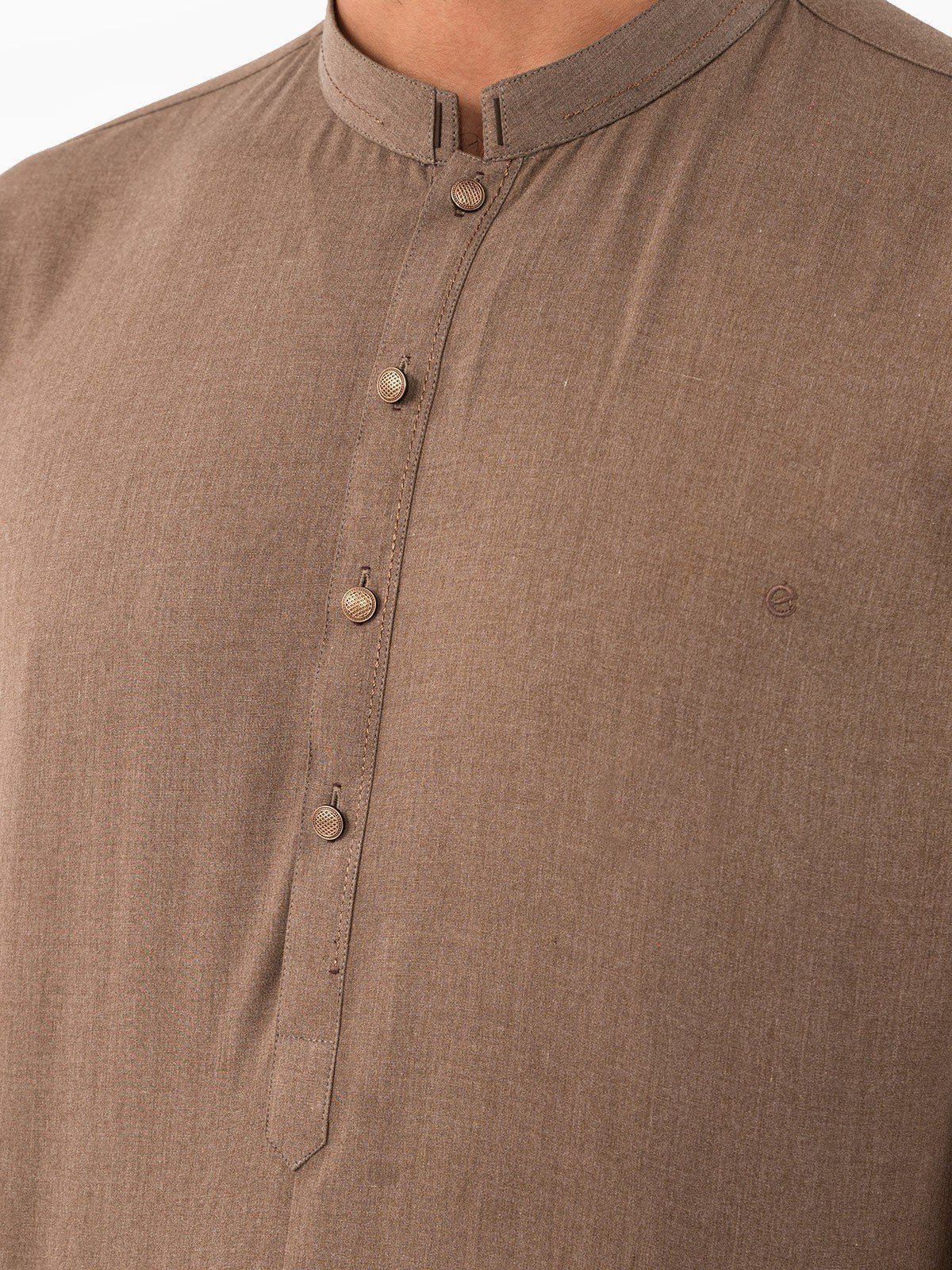 Men's Light Brown Shalwar Kameez - EMTKS23-41052 - Image 4