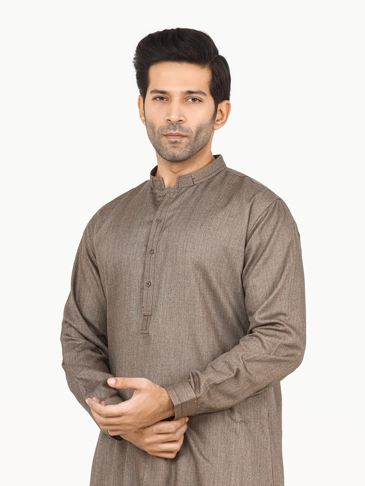 Men's Light Brown Shalwar Kameez - EMTSW22S-99250 - Image 2