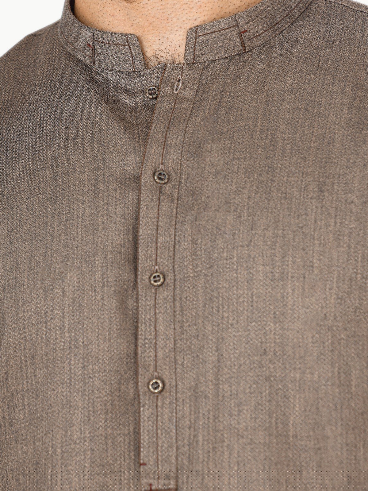 Men's Light Brown Shalwar Kameez - EMTSW22S-99250 - Image 3