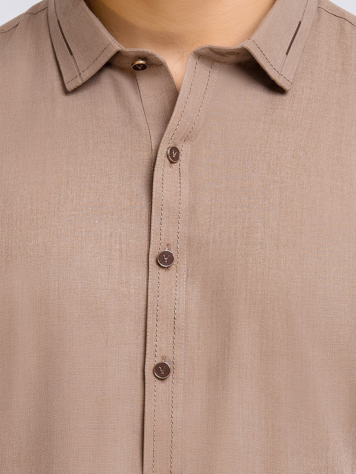 Men's Light Brown Shalwar Kameez - EMTSW23-99375 - Image 5