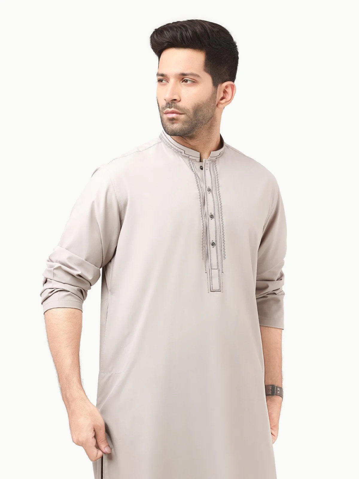 Men's Light Coffee Shalwar Kameez - EMTKS22S-40952 - Image 2