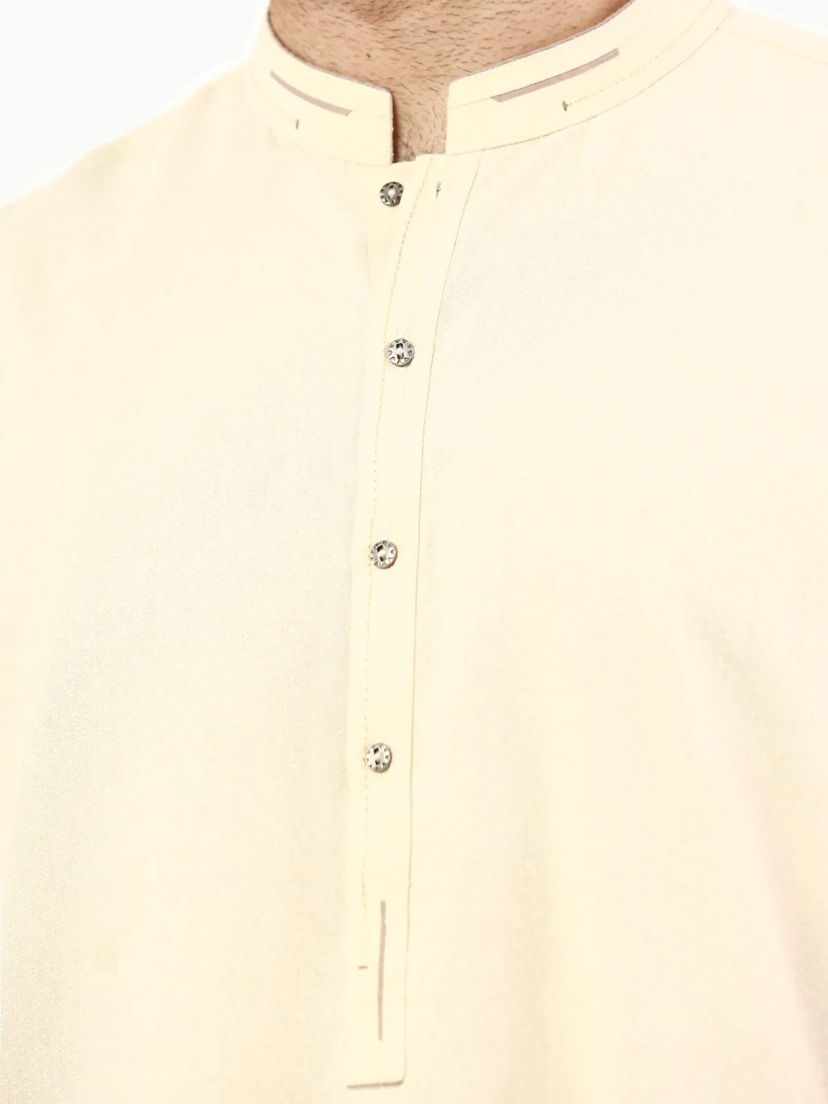 Men's Light Fawn Shalwar Kameez - EMTSW22S-99247 - Image 3
