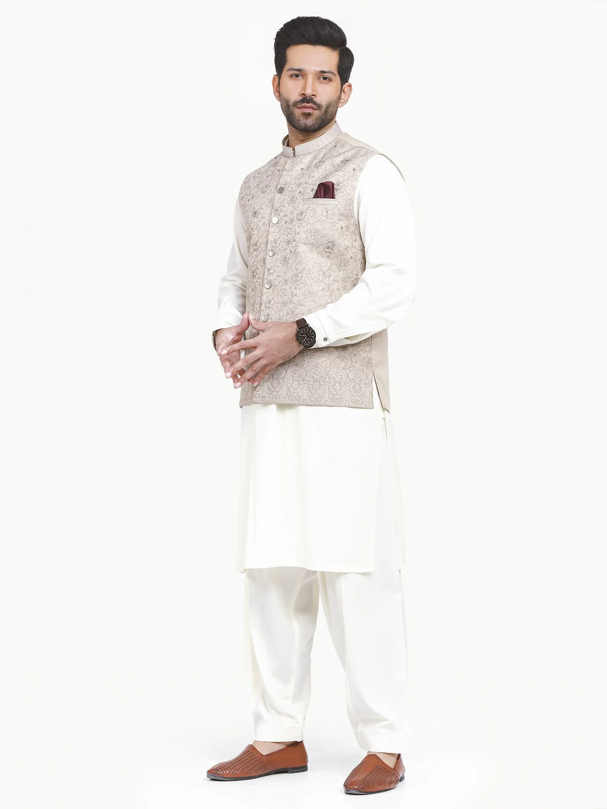 Men's Light Fawn Waist Coat Ceremonial - EMTWCC22-113 - Image 3