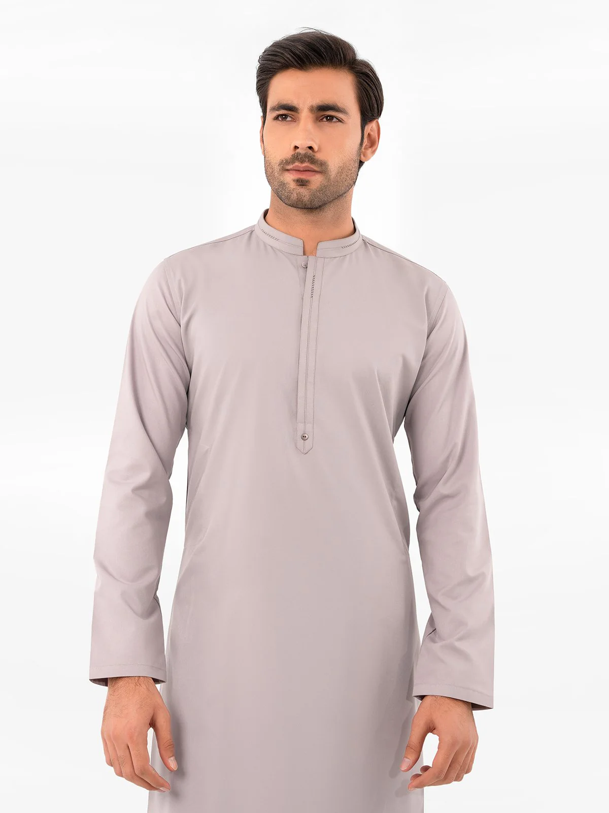 Men's Light Grey Shalwar Kameez - EMTKS23-41060 - Image 2