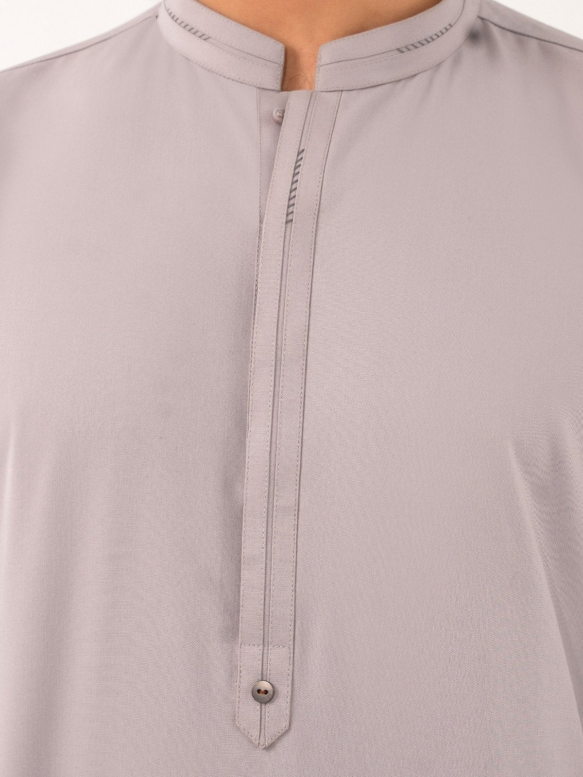Men's Light Grey Shalwar Kameez - EMTKS23-41060 - Image 4