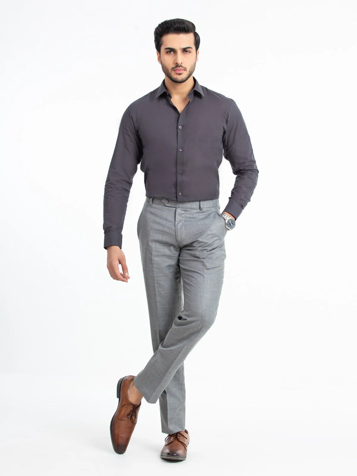 Men's Light Grey Pant - EMBPF22-15244 - Image 2