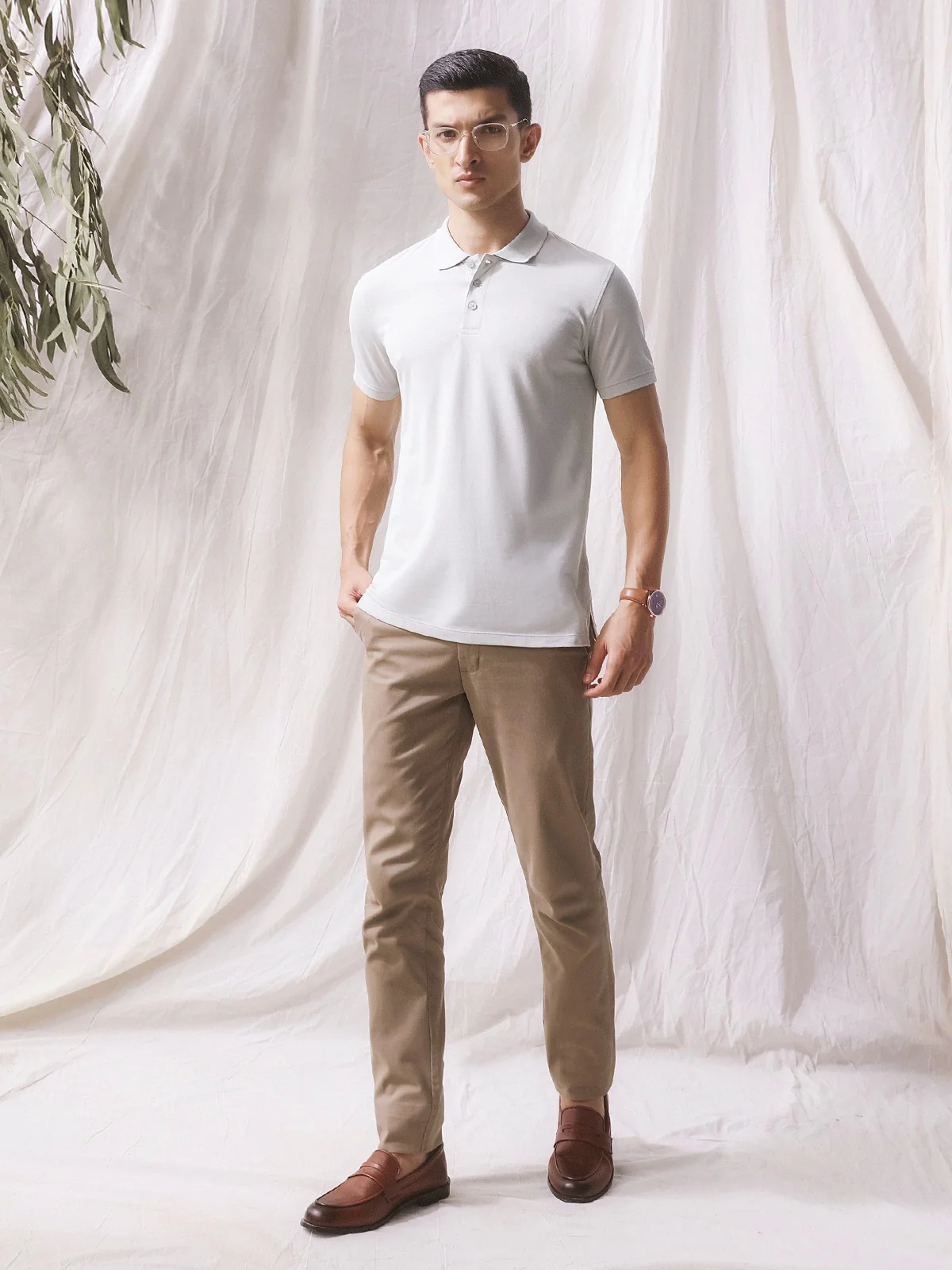 Men's Light Grey Polo Shirt - EMTPS23-043 - Image 3