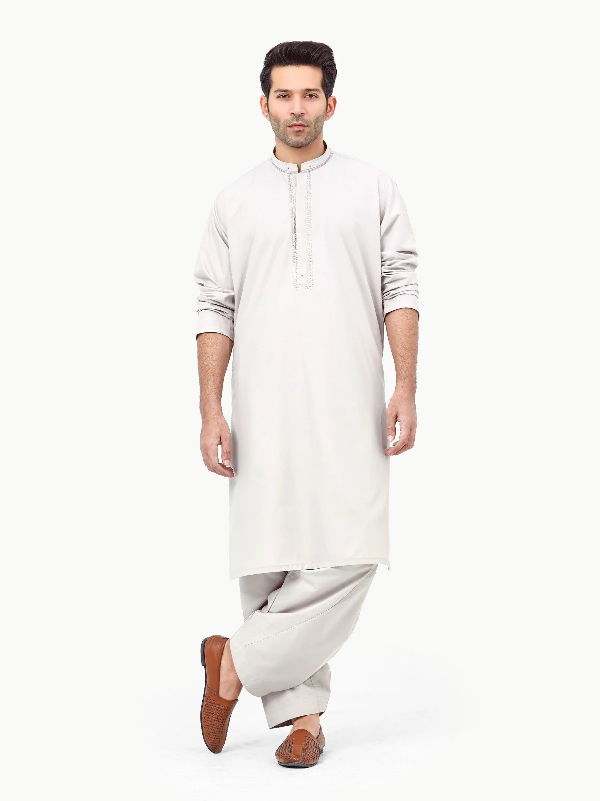Men's Light Grey Shalwar Kameez - EMTSW22S-99266