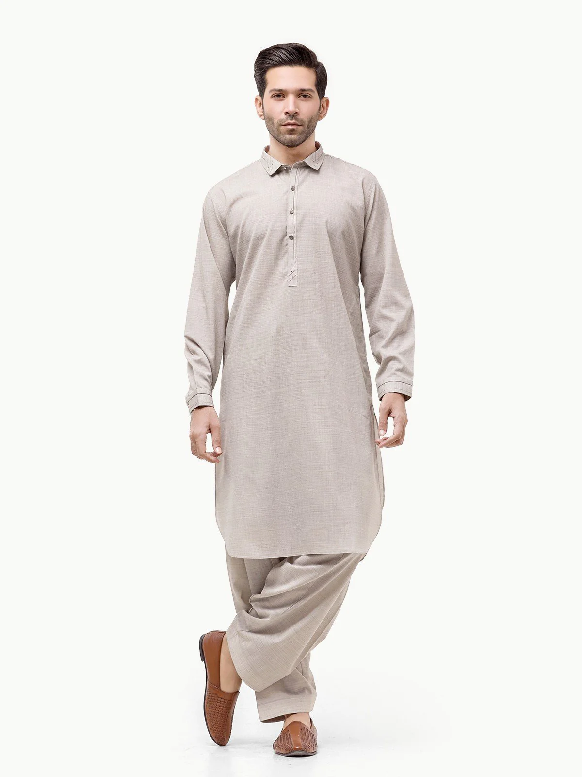 Men's Light Grey Shalwar Kameez - EMTSW23-99322