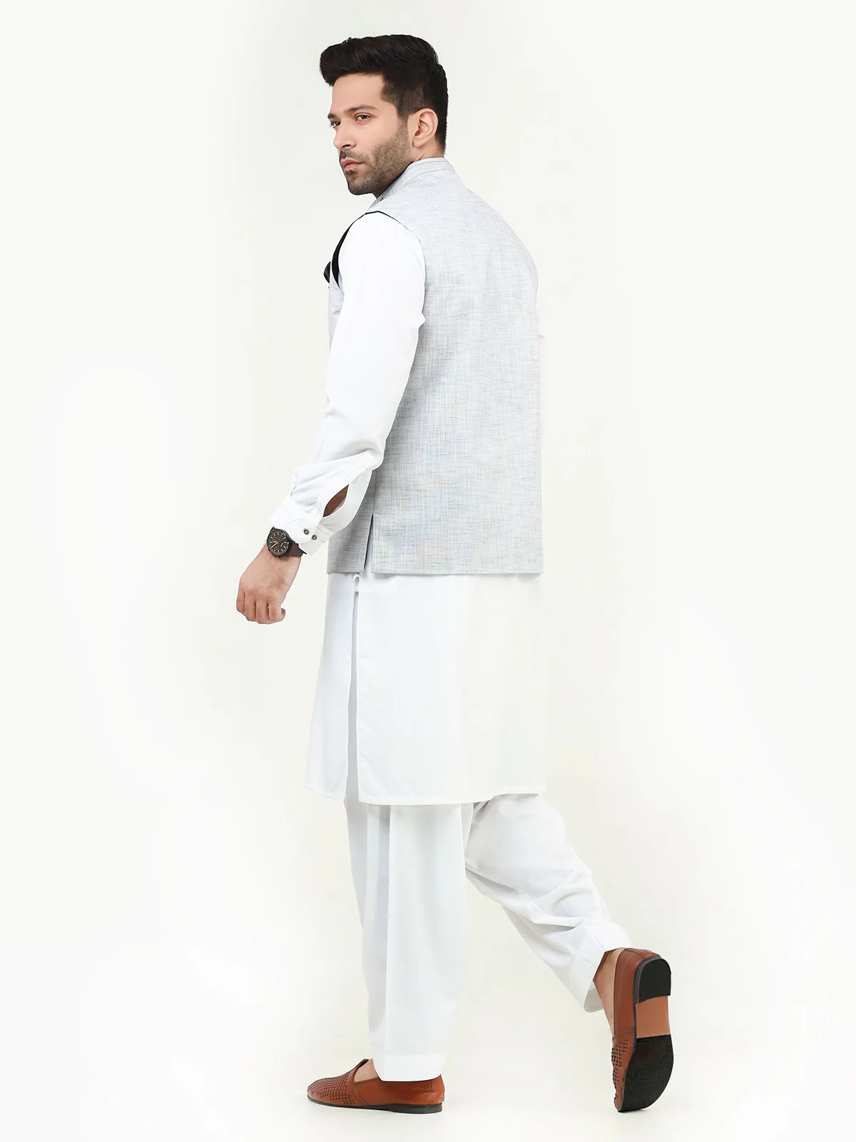 Men's Light Grey Waist Coat - EMTWC22-35795 - Image 3