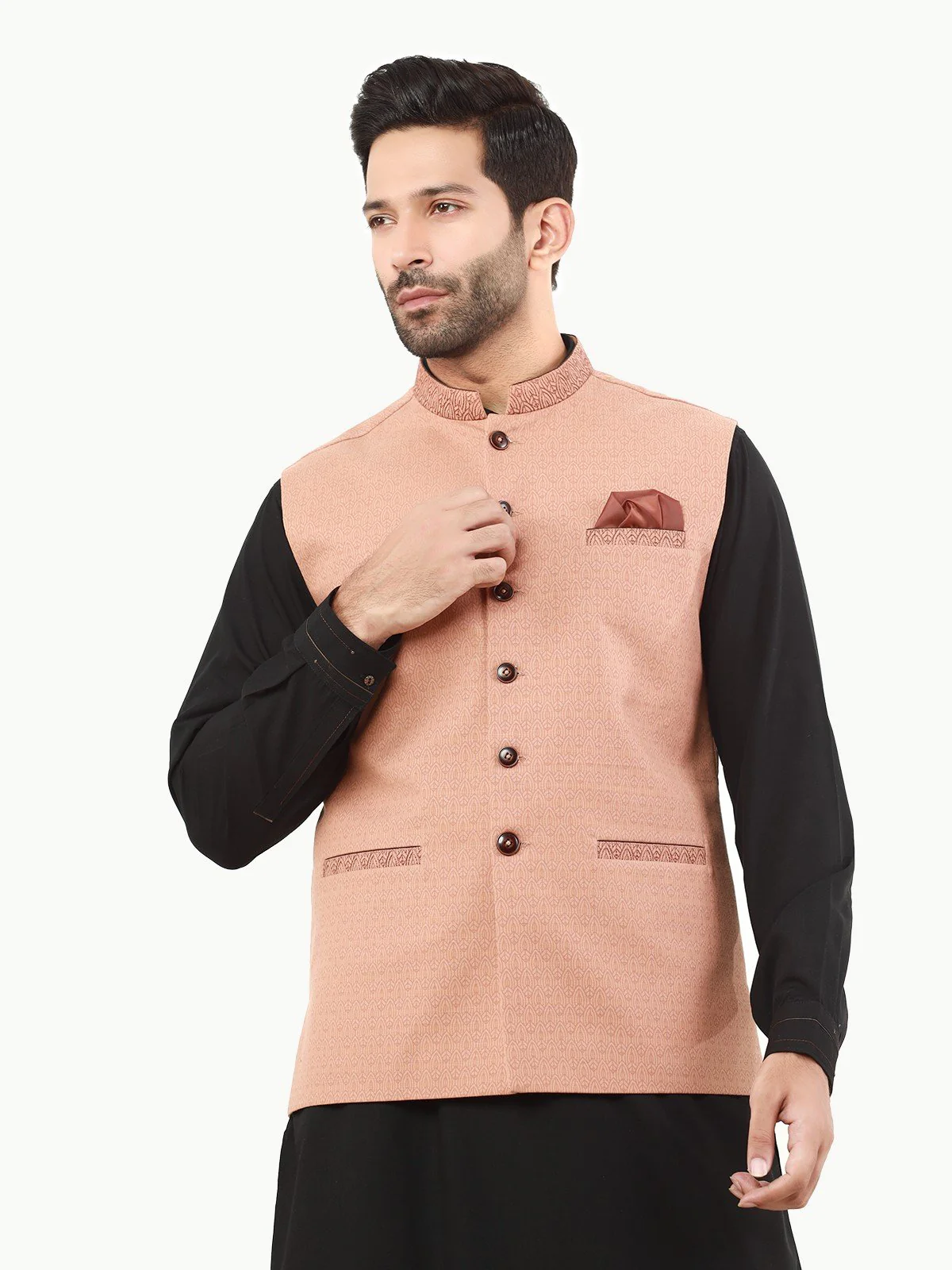 Men's Light Rust Waist Coat - EMTWC22-35807 - Image 2