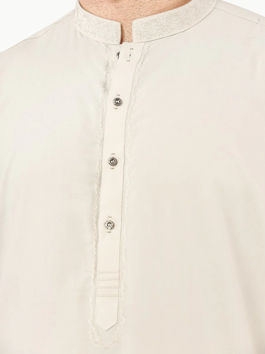 Men's Light Sage Shalwar Kameez - EMTKS22S-40957 - Image 5