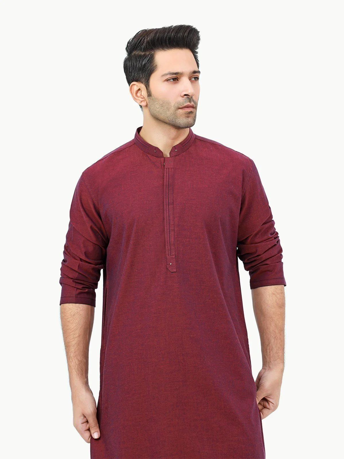 Men's Magenta Kurta - EMTK22-99274 - Image 2