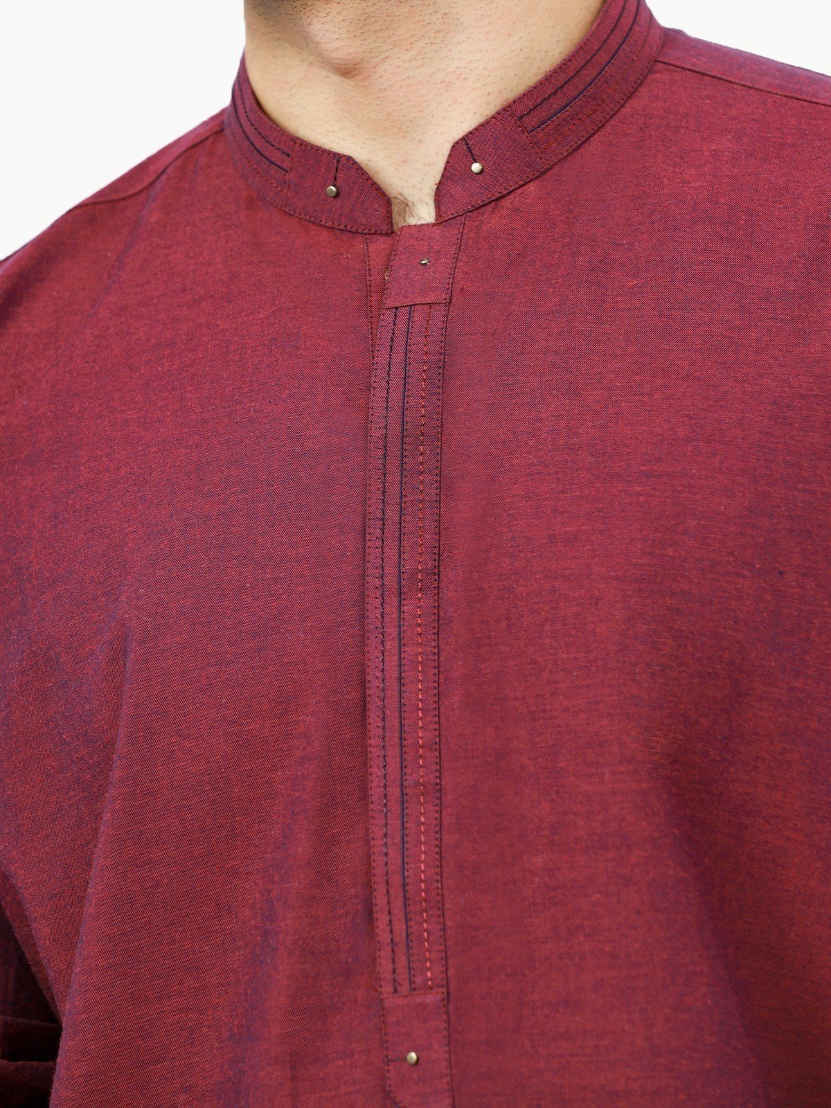 Men's Magenta Kurta - EMTK22-99274 - Image 5